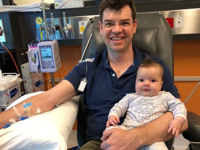 Charles Gardiner found out the melanoma had returned just after his daughter Chloe was born. Picture: Supplied