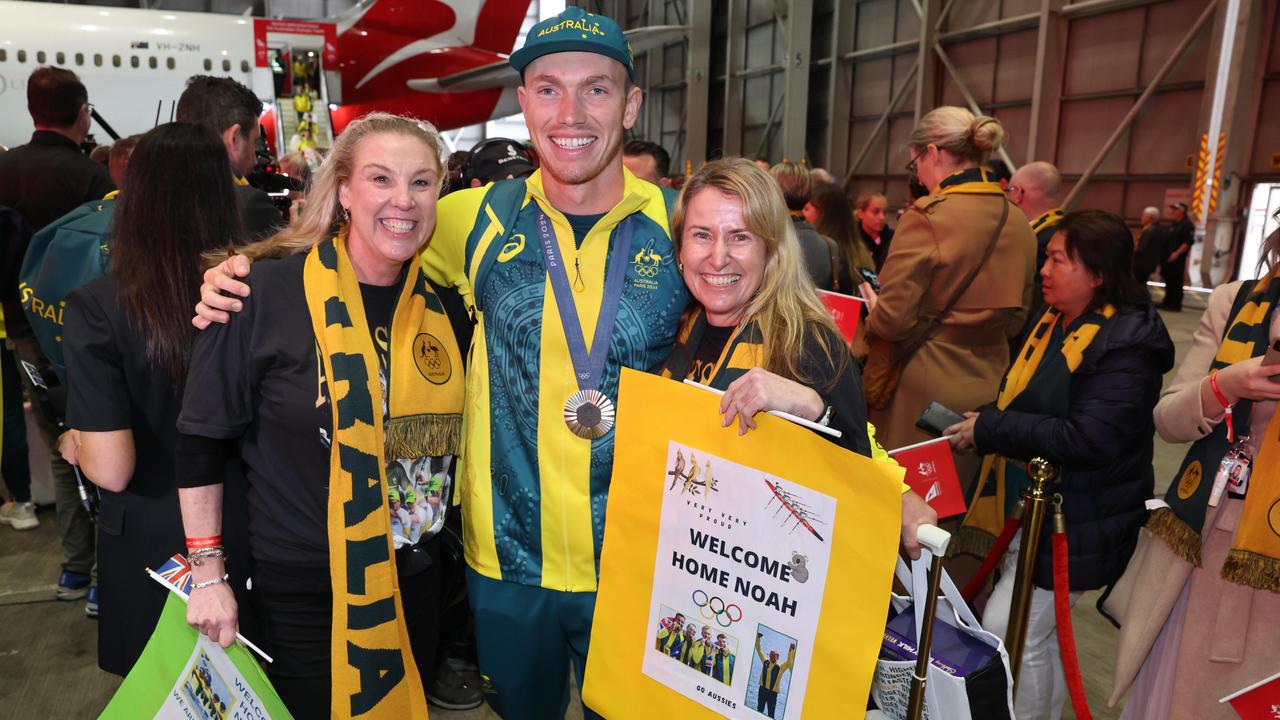 Members of Team Australia were reunited with family after their epic Olympics campaign. Picture: Rohan Kelly