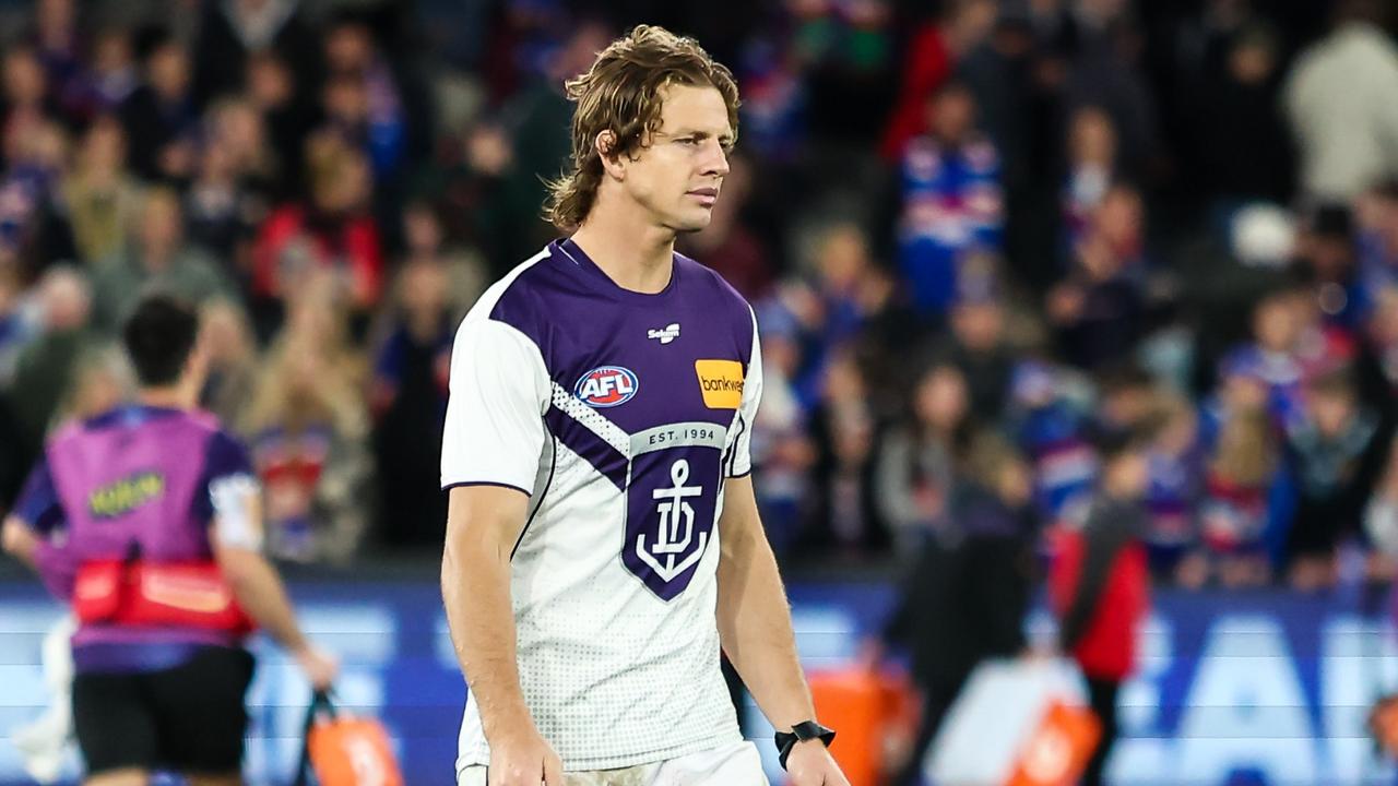 Nat Fyfe is being carefully managed but showing good signs in pre-season. Picture: Dylan Burns/AFL Photos via Getty Images