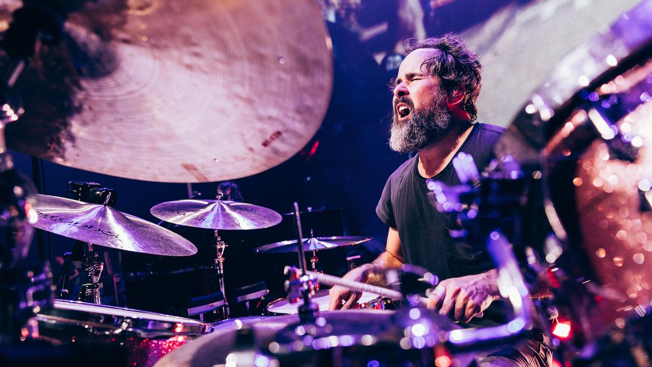 Ronnie Vannucci Jr of The Killers performing at the Rebel Diamonds concert at Queensland Country Bank Stadium in Townsville on Saturday night in the first of six Australian concerts. Picture: Supplied