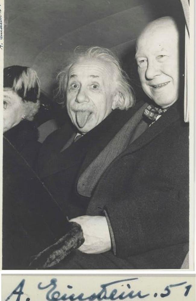 Albert Einstein photo sells at auction. Picture: Arthur Sasse/Nate D Sanders Auctions