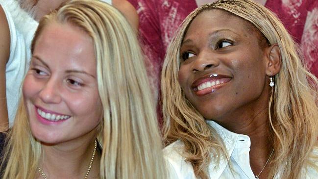 Jelena Dokic and Serena Williams at an event in 2002.