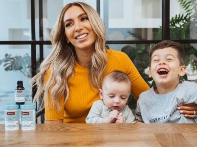 The Bartel boys Aston and Henley feature prominently on their mum Nadia Bartel’s socials and are now promoting Swisse baby and child supplements. Photo: Swisse website