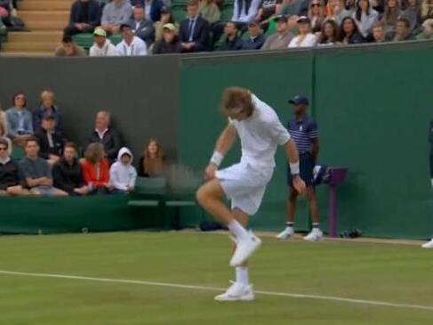 Rublev rages at himself again in Wimbledon loss