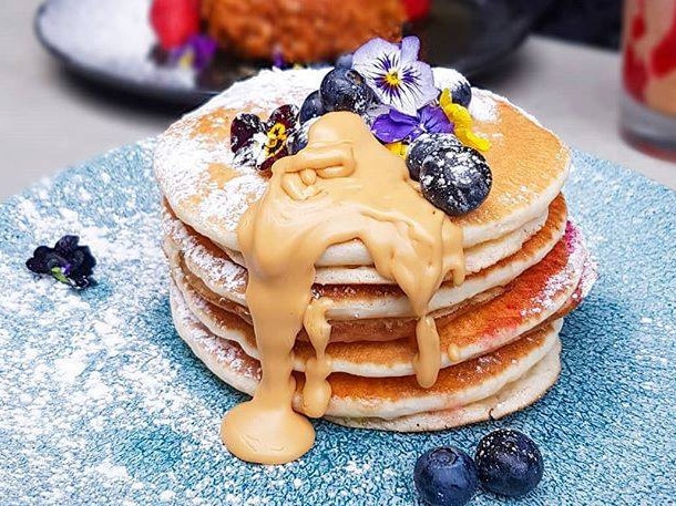 Delicious buttermilk pancake stack from Peanut Butter Jelly Bar. Picture: Loretta from @wheresmy_dang_food via Facebook.