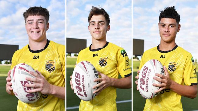 Falcons players Jackson Koina, Tyson Fallon-May and Toby Irvine. Pictures: Patrick Woods.