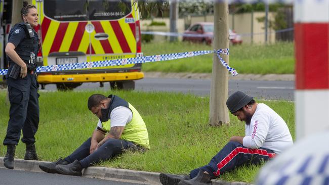 Devastated family and friends at the scene. Picture Jay Town