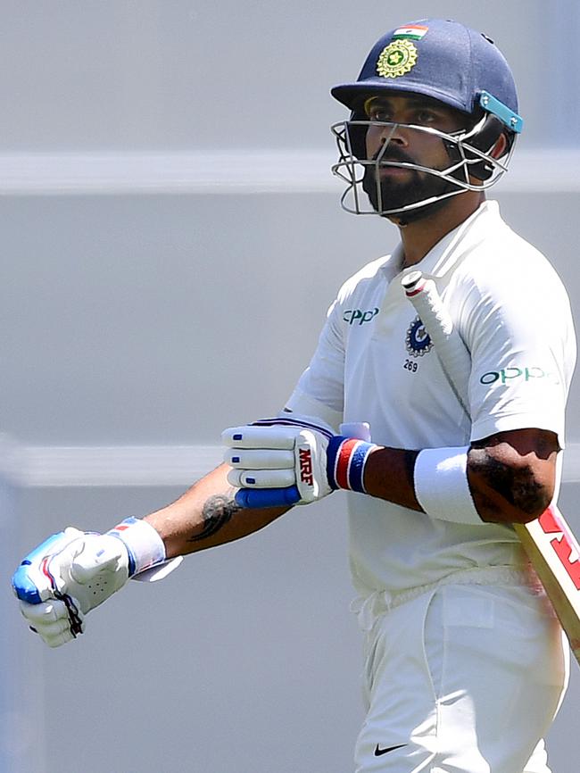 Kohli has scored just 49 runs from six Test innings against Australia. Picture: AAP