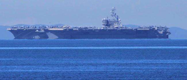 USS Ronald Reagan off Moreton Bay. Picture: Mitchell af Uhr