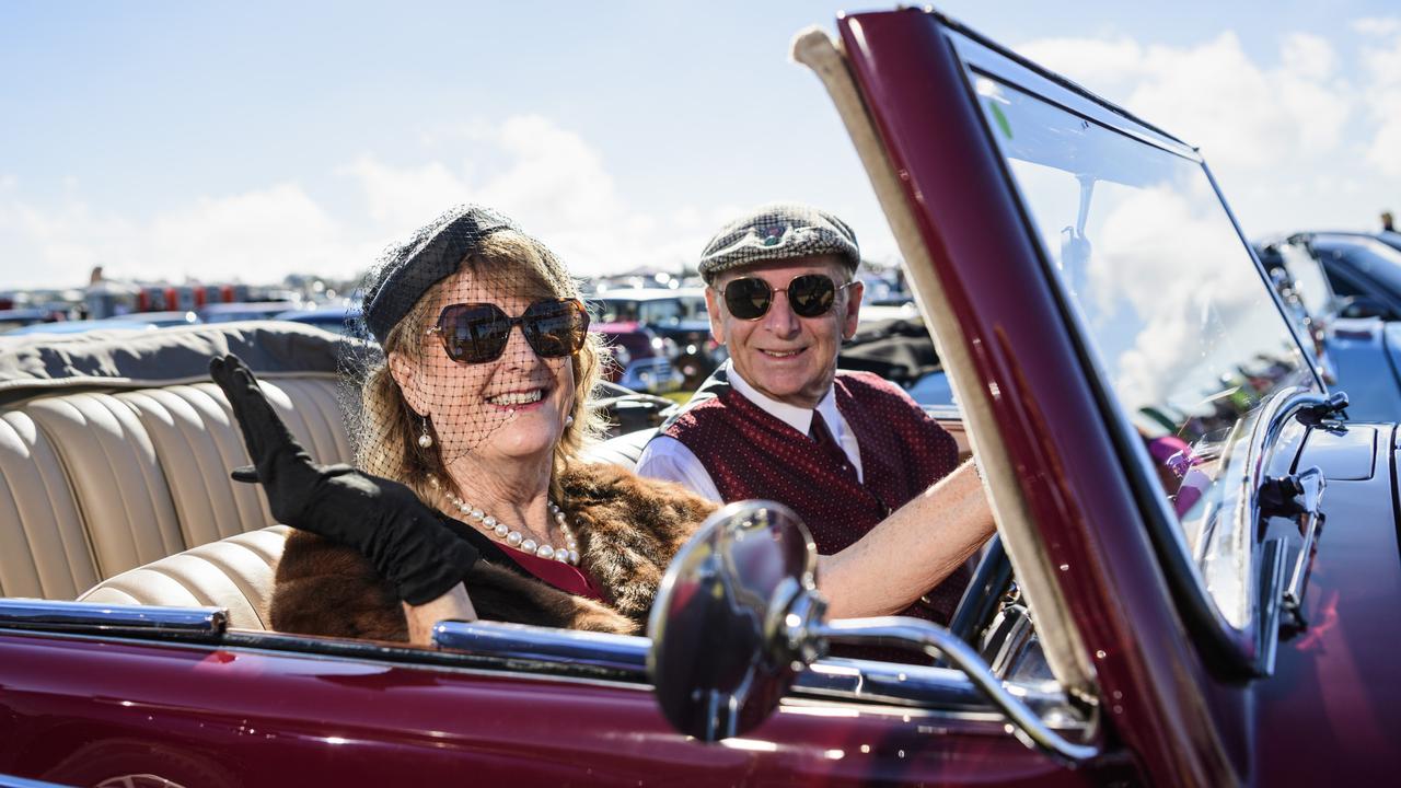 Sue and Rod Greasley with their 1939 SS Jaguar drophead coupe on show at the David Hack Classic, Sunday, May 18, 2025. Picture: Kevin Farmer