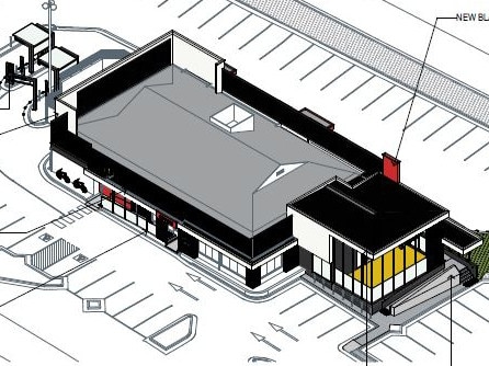 The existing Lake Haven McDonald's showing the parts that will be rebuilt (in black) as part of a major renovation. Picture: supplied.