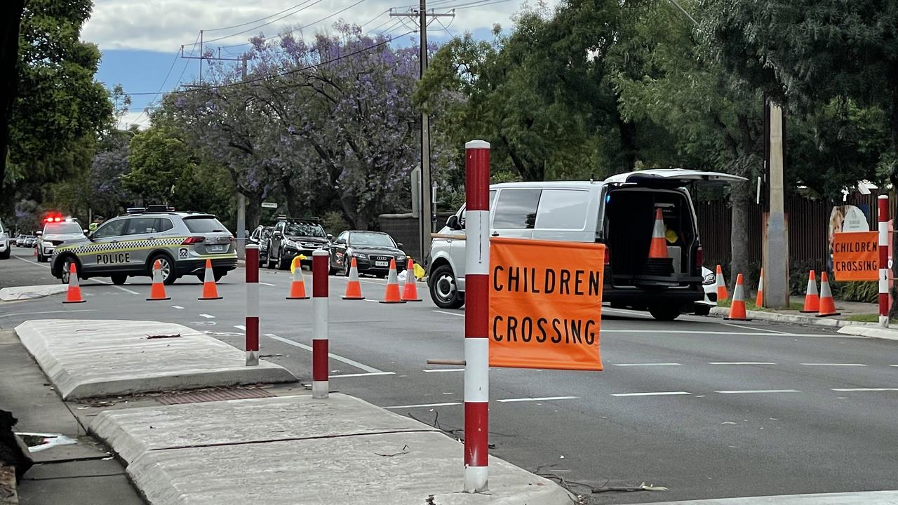 The crash happened near the Sunrise Christian School on Wattle St around school drop-off time and peak hour. Picture: Dylan Hogarth