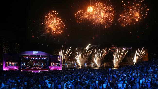 Crowd watching fireworks at Australia Day 2018 at Sydney Opera House.Picture: Australia Day Council of NSW.