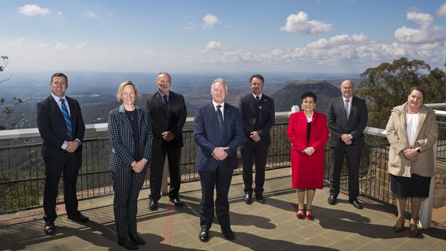 Principals of Boarding Schools across the Darling Downs rallied, including Toowoomba Anglican School’s Simon Lees, Fairholme College’s Linda Evans, Concordia’s Adrian Wiles, Toowoomba Grammar School’s Peter Hauser, Downlands College’s Stephen Koch, St Ursula’s College’s Tanya Appleby, Scots PGC College’s Kyle Thompson, and St Saviour’s College’s Sharon Collins. Picture: Kevin Farmer