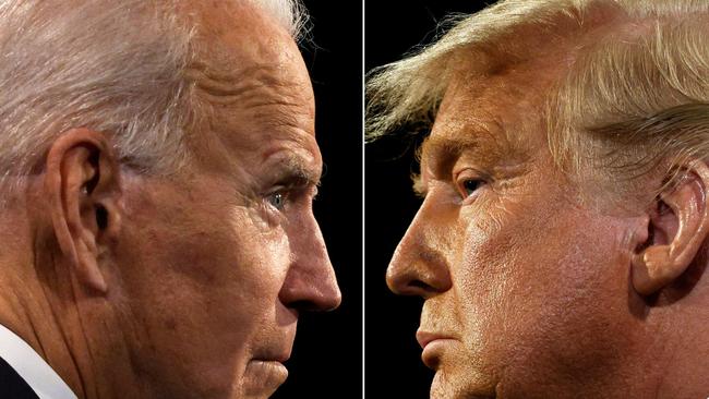 President Joe Biden and Donald Trump. Pictures: Jim Bourg/AFP