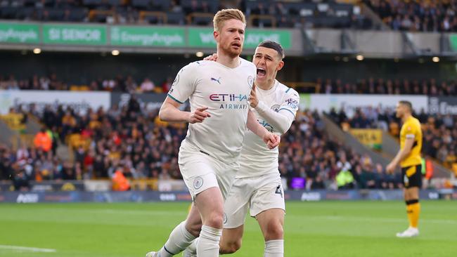 Kevin De Bruyne was unstoppable. (Photo by Catherine Ivill/Getty Images)