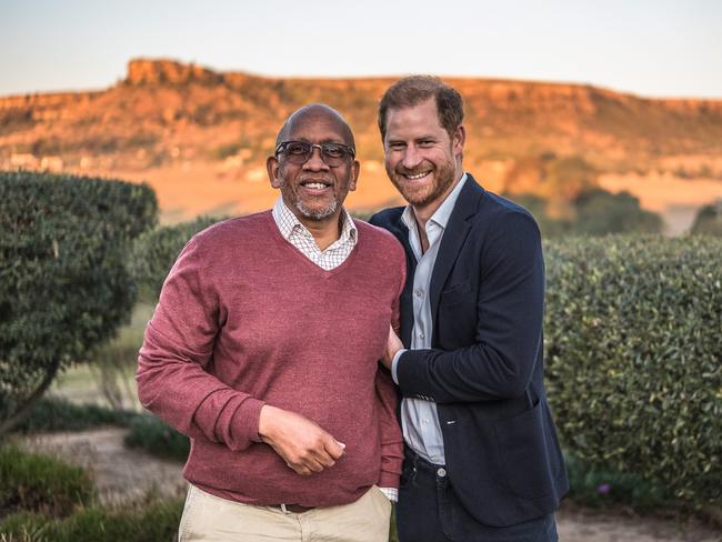 Harry reunites with Prince Seeiso of Lesotho in Maseru, Lesotho. Picture: Getty Images for Sentebale