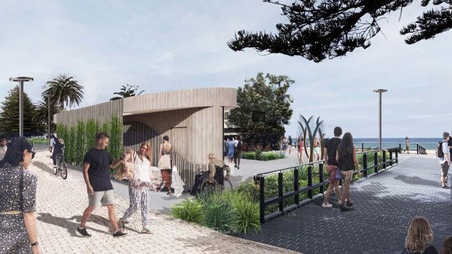 Concept images of $1.9m upgrade to Seacliff Plaza. City of Holdfast Bay