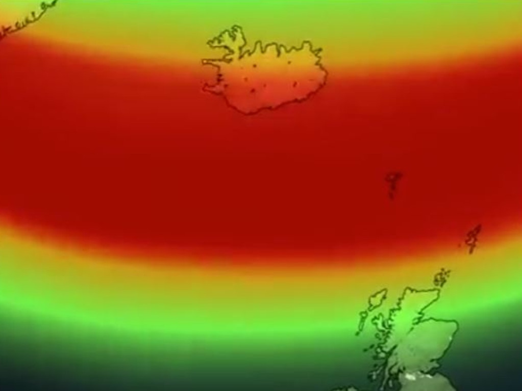 The aurora was ‘likely to occur over much of Scotland and perhaps extend into northern England and Northern Ireland’, the UK Met Office said. Picture: Met Office