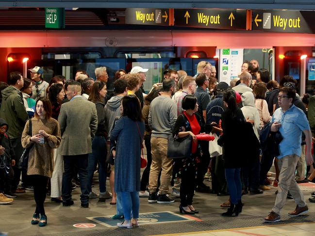 Passengers wait at Chatswood station. Picture: Toby Zerna