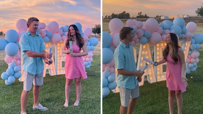 The gender reveal didn't go to plan. Source: TikTok/emmabmillerr