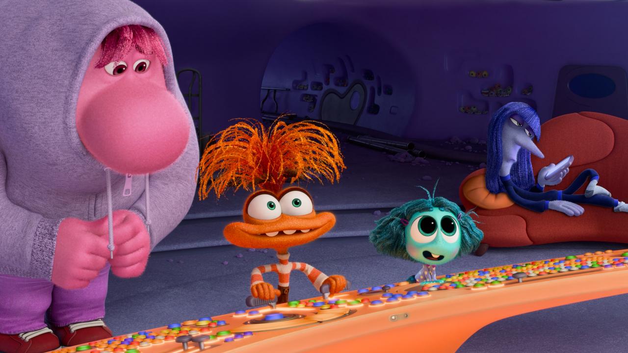 The new characters of Embarrassment, Anxiety, Envy and Ennui in Inside Out 2. Photo: Supplied