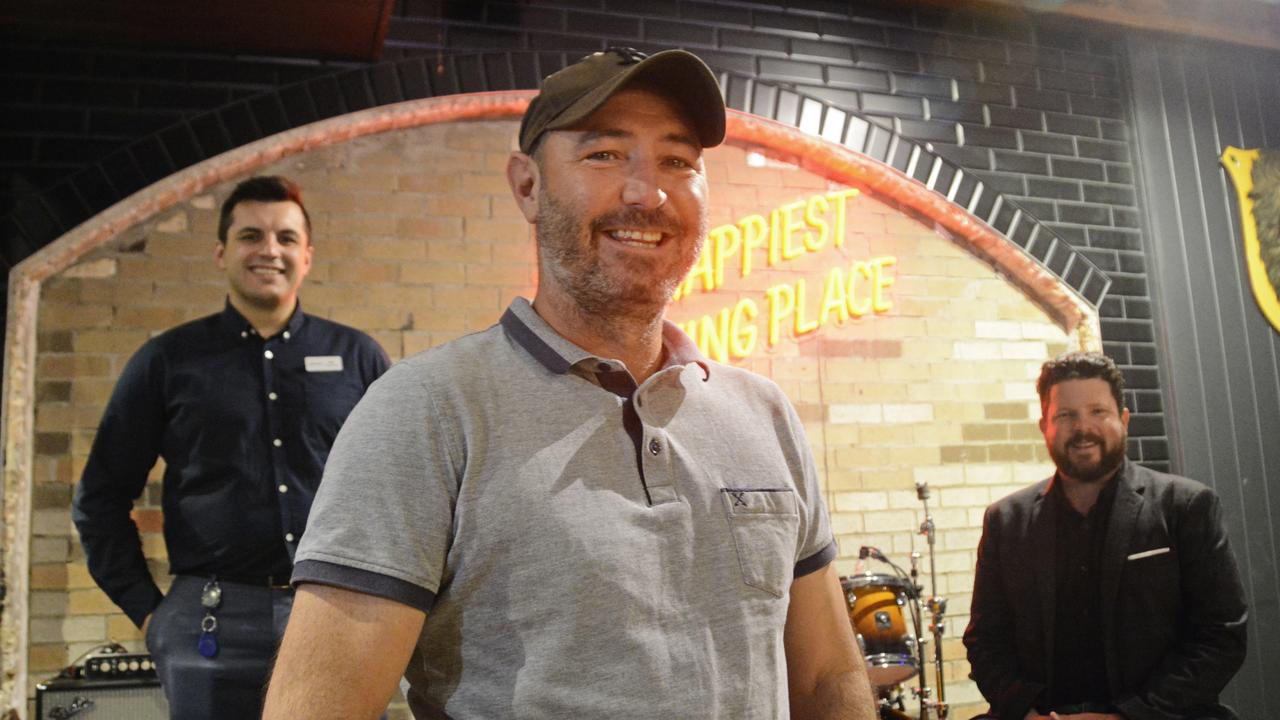 GOING LIVE: Getting ready for an influx of people to Toowoomba's live music venues like Bodega are (from left) Oaks Toowoomba's Jake Murray, Bodega Bar owner Todd Farr and SCA's Nick Purdie.