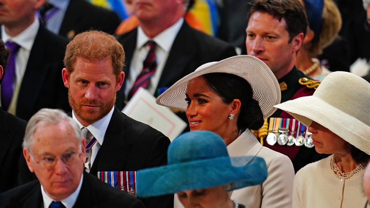 Harry and Meghan were seated in the second row. Picture: Aaron Chown – WPA Pool/Getty Images