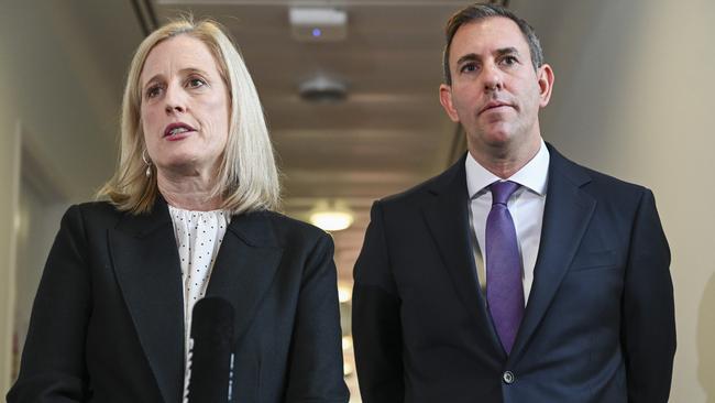 Finance Minister Katy Gallagher and Federal Treasurer Jim Chalmers. Picture: Martin Ollman