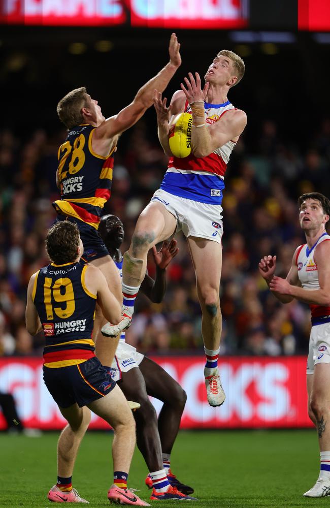 Tim English had a dog of a night on Sunday. Picture: Sarah Reed/AFL Photos via Getty Images.