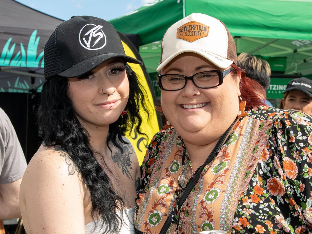 Chloe Marshall (left) and Amanda Jeffrey. Meatstock at the Toowoomba Showgrounds. April 14th, 2023