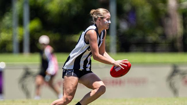 Taelah Smith as the Nightcliff Tigers took on the Palmerston Magpies in the 2024-25 NTFL women's semi-final. Picture: Pema Tamang Pakhrin
