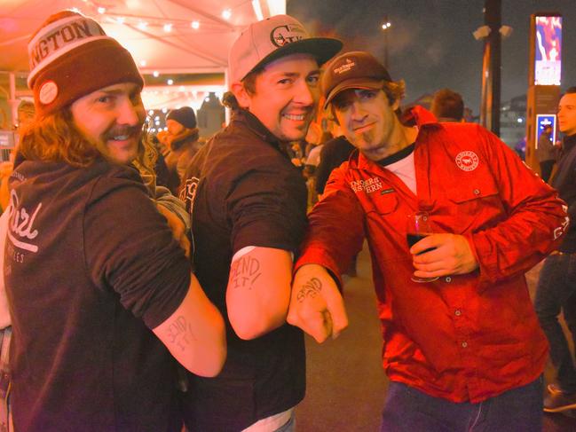 Braden, Matt and Steve at the Whisky, Wine and Fire Festival 2024 at the Caulfield Racecourse. Picture: Jack Colantuono