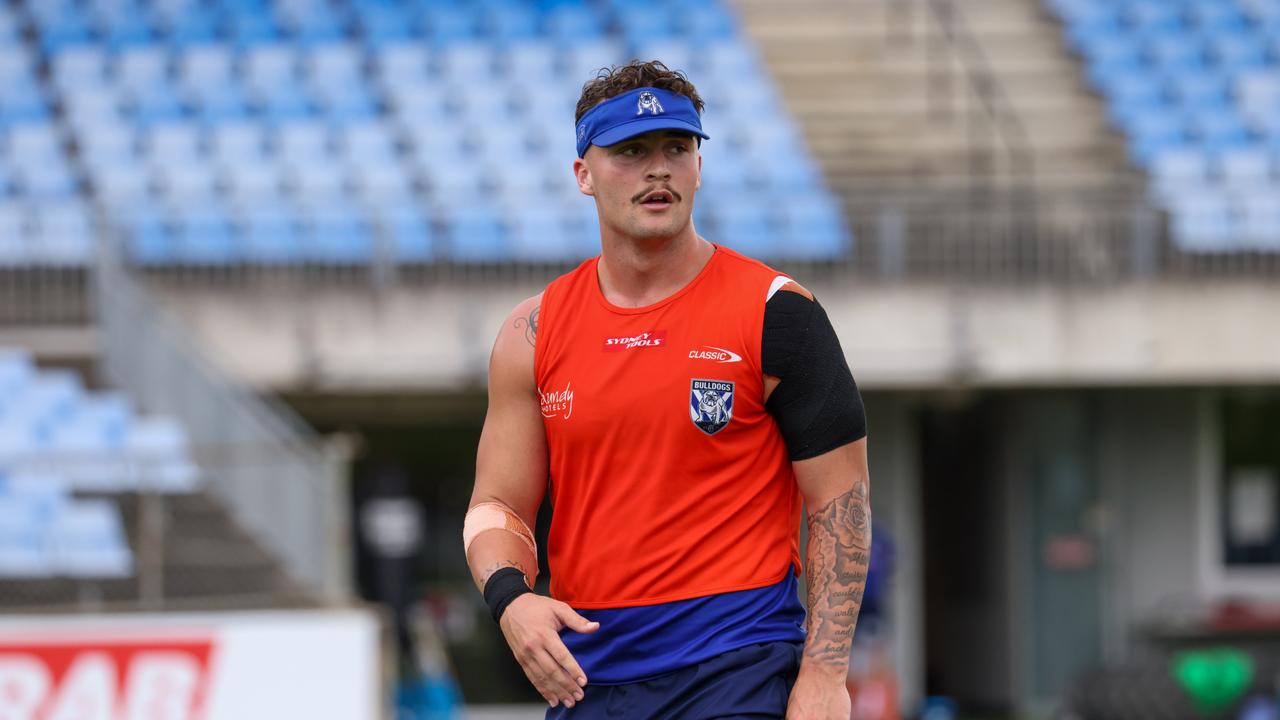 Aaron Schoupp at Bulldogs training.