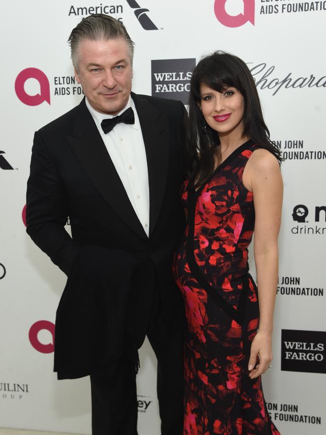 Alec Baldwin and Hilaria Baldwin attend the 23rd Annual Elton John AIDS Foundation Academy Awards Viewing Party. Picture: Getty