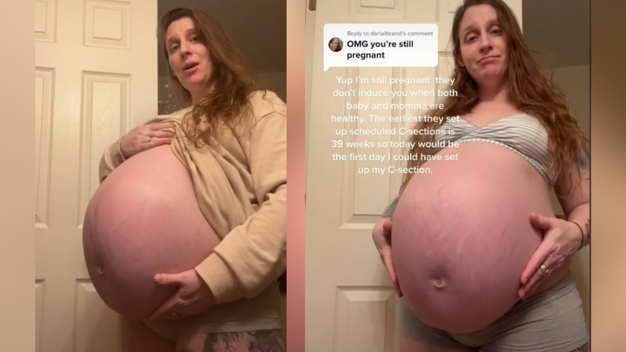 Giant Pregnant Belly Sex - Viral TikTok mum Renae with big pregnancy belly finally gives birth |  Kidspot