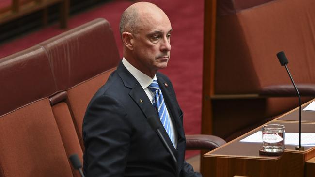 Senator Van left the chamber after his statement and did not return. Picture: NCA NewsWire / Martin Ollman