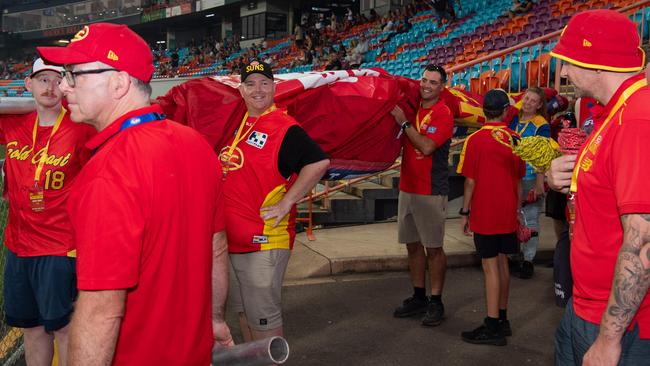 Fans at the 2024 AFL match between Gold Coast Suns and North Melbourne at TIO Stadium. Picture: Pema Tamang Pakhrin