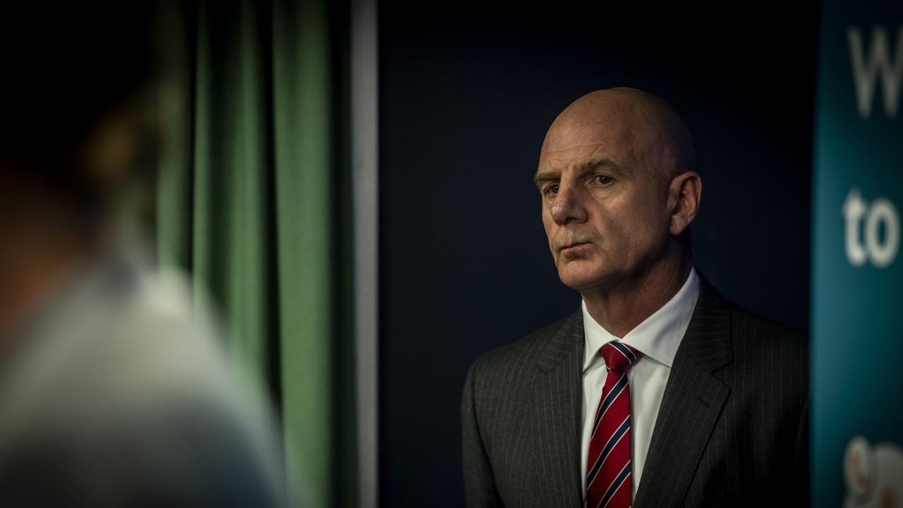 Premier Peter Gutwein at the daily government update on COVID-19. Picture: LUKE BOWDEN
