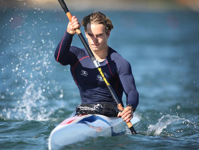 Kayaker Jesse Kneebone Ellis. Picture: AAP/Dean Martin