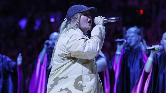 Tones and I performed at halftime. (Photo by Darrian Traynor/Getty Images)