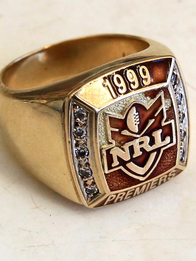 The Storm’s original 1999 premiership ring. Picture: Mike Batterham