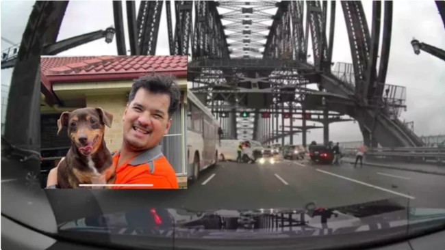 Andrew Cheng, 31, was the innocent driver behind the wheel when an allegedly speeding and stolen Kluger crashed into his vehicle on the Harbour Bridge. Picture: GoFundMe