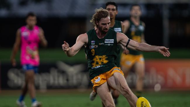 Dylan Landt kicked six goals for St Mary's against Wanderers in Round 14 of the 2023-24 NTFL season. Picture: Pema Tamang Pakhrin
