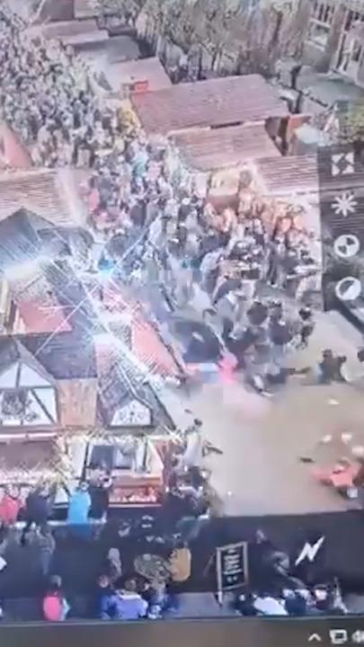 Driver ploughs through Christmas market crowd