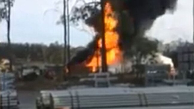 The Yatala fire which claimed the life of Ipswich plant operator Matthew O'Brien, 38. Picture: File