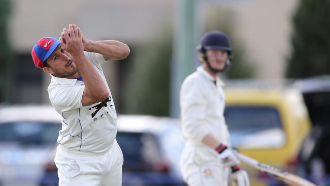 Bell Post Hill's Glen Talarico takes a catch. He is one of the best in the Geelong competition. Picture: Mike Dugdale