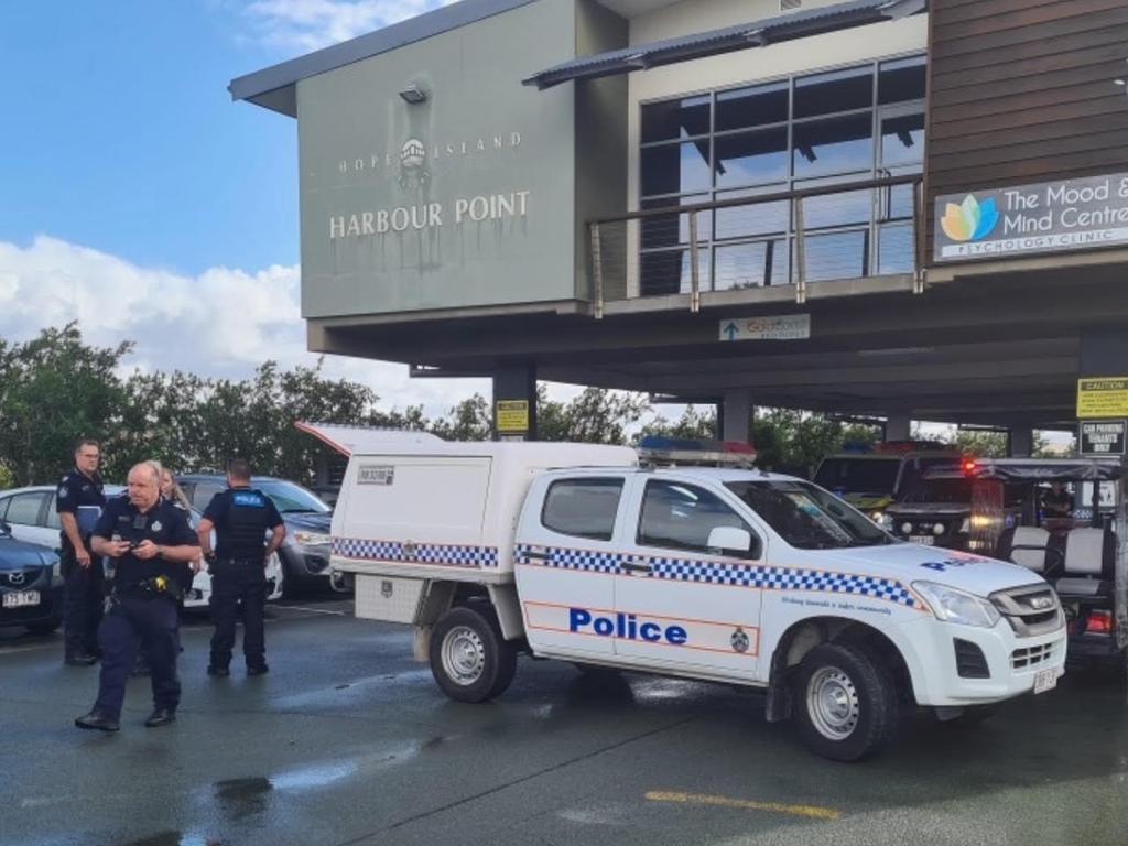 Police at the scene of the violent stabbing at Hope Island on the Gold Coast earlier this month. Picture: Scott Powick