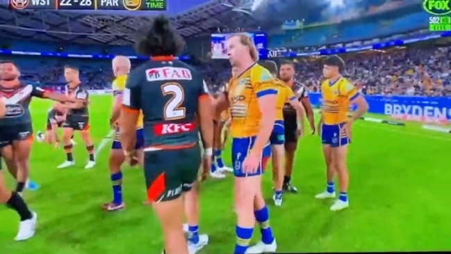 Clint Gutherson gets brushed for a post-match handshake