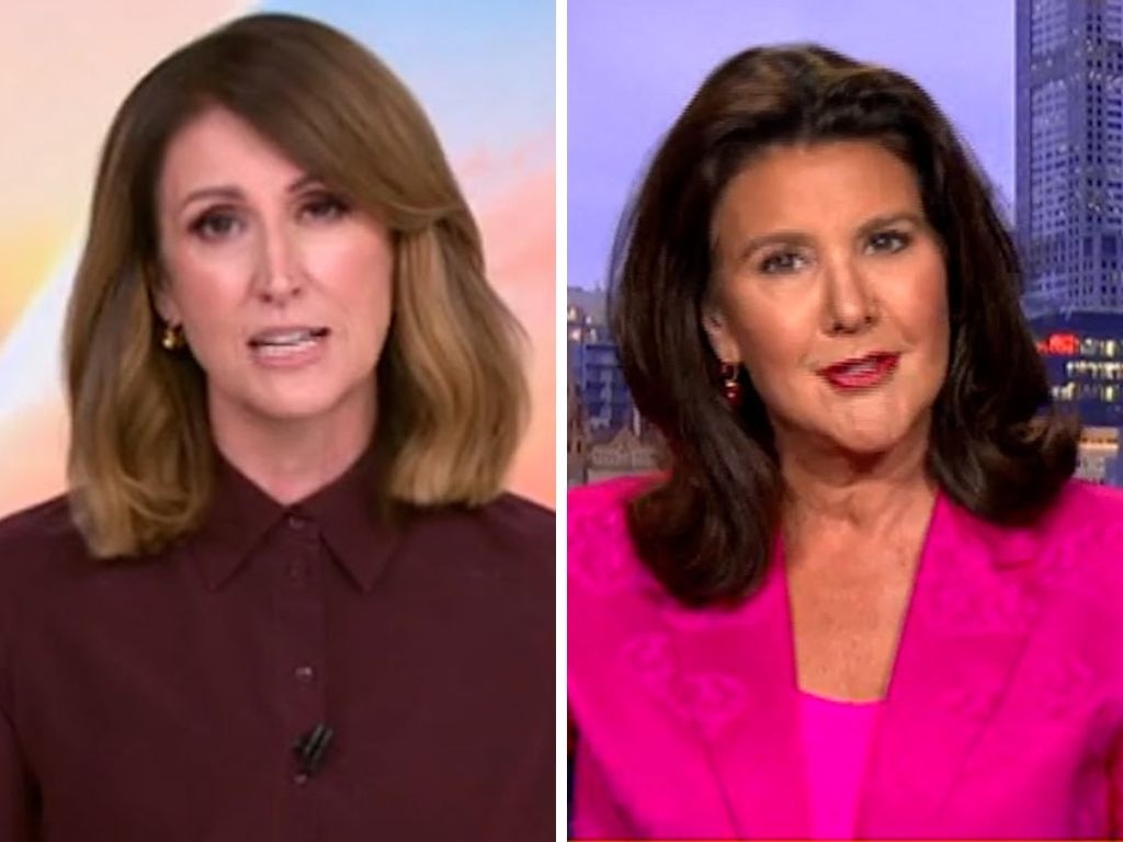 Ms Hume admitted she was “hurt” by Ms Ley’s decision to dump her from the frontbench after pointed questioning by Nat Barr on Sunrise. Picture: Seven